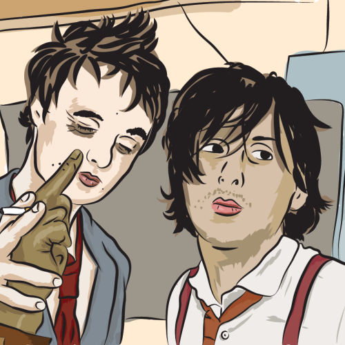 Pete Doherty and Carl Barat Vector Illustration
